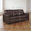 image:imageSignature Design by Ashley Queen Pull Out Couch Leather amp Faux LeatherBrown