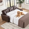 image:imageSignature Design by Ashley Queen Pull Out Couch Leather amp Faux LeatherBrown