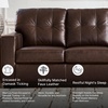 image:imageSignature Design by Ashley Queen Pull Out Couch Leather amp Faux LeatherBrown