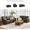 image:imageSignature Design by Ashley Queen Pull Out Couch Leather amp Faux LeatherBrown