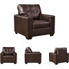 image:imageSignature Design by Ashley Queen Pull Out Couch Leather amp Faux LeatherDark Brown
