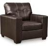 image:imageSignature Design by Ashley Queen Pull Out Couch Leather amp Faux LeatherDark Brown