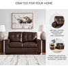 image:imageSignature Design by Ashley Queen Pull Out Couch Leather amp Faux LeatherDark Brown