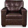 image:imageSignature Design by Ashley Queen Pull Out Couch Leather amp Faux LeatherDark Brown