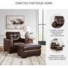 image:imageSignature Design by Ashley Queen Pull Out Couch Leather amp Faux LeatherDark Brown