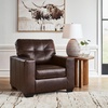 image:imageSignature Design by Ashley Queen Pull Out Couch Leather amp Faux LeatherDark Brown