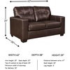 image:imageSignature Design by Ashley Queen Pull Out Couch Leather amp Faux LeatherDark Brown