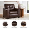 image:imageSignature Design by Ashley Queen Pull Out Couch Leather amp Faux LeatherDark Brown