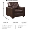 image:imageSignature Design by Ashley Queen Pull Out Couch Leather amp Faux LeatherDark Brown