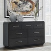 image:imageSignature Design by Ashley Rowanbeck Dresser Black Wood 7 Drawer Chest for Bedroom Hardwood Solids and Ash Veneer Contemporary Storage for Master Suites Black 64 W7 Drawer Dresser