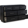 image:imageSignature Design by Ashley Rowanbeck Dresser Black Wood 7 Drawer Chest for Bedroom Hardwood Solids and Ash Veneer Contemporary Storage for Master Suites Black 64 W7 Drawer Dresser