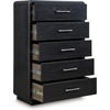 image:imageSignature Design by Ashley Rowanbeck Dresser Black Wood 7 Drawer Chest for Bedroom Hardwood Solids and Ash Veneer Contemporary Storage for Master Suites Black 64 W5 Drawer Chest