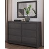 image:imageSignature Design by Ashley Rustic 6 Drawer Dresser with Mirror WhitewashCharcoal