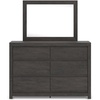 image:imageSignature Design by Ashley Rustic 6 Drawer Dresser with Mirror WhitewashCharcoal