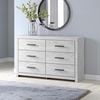 image:imageSignature Design by Ashley Rustic 6 Drawer Dresser with Mirror WhitewashWhite