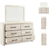 image:imageSignature Design by Ashley Rustic 6 Drawer Dresser with Mirror WhitewashWhitewash