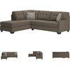 image:imageSignature Design by Ashley Sectional Sleeper Sofa CouchBrown
