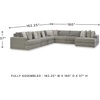 image:imageSignature Design by Ashley Sectional Sleeper Sofa CouchGrey
