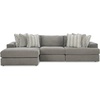 image:imageSignature Design by Ashley Sectional Sleeper Sofa CouchGrey