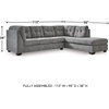 image:imageSignature Design by Ashley Sleeper Sectional Sofa with Chaise BlueGrey