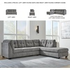 image:imageSignature Design by Ashley Sleeper Sectional Sofa with Chaise BlueGrey