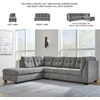 image:imageSignature Design by Ashley Sleeper Sectional Sofa with Chaise BlueGrey