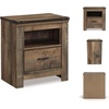image:imageSignature Design by Ashley Trinell Nightstand with Charging StationBrown Plank