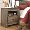 image:imageSignature Design by Ashley Trinell Nightstand with Charging StationBrown Plank