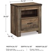 image:imageSignature Design by Ashley Trinell Nightstand with Charging StationBrown Plank