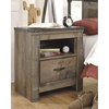 image:imageSignature Design by Ashley Trinell Nightstand with Charging StationBrown Plank
