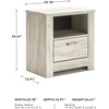 image:imageSignature Design by Ashley Trinell Nightstand with Charging StationWhitewash
