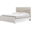 image:imageSignature Design by Ashley White 6 Drawer Dresser with MirrorKing Panel Bedwith Rails