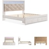 image:imageSignature Design by Ashley White 6 Drawer Dresser with MirrorKing Panel Storage Bed