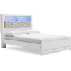 image:imageSignature Design by Ashley White 6 Drawer Dresser with MirrorQueen Panel Bookcase Bed with Slats
