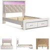 image:imageSignature Design by Ashley White 6 Drawer Dresser with MirrorQueen Storage Bed