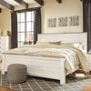 image:imageSignature Design by Ashley Willowton Farmhouse Twin Panel Bed WhitewashWhitewash