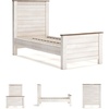 image:imageSignature Design by Ashley Willowton Farmhouse Twin Panel Bed WhitewashWhitewash