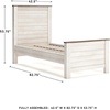 image:imageSignature Design by Ashley Willowton Farmhouse Twin Panel Bed WhitewashWhitewash