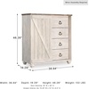 image:imageSignature Design by Ashley Willowton White Bedroom Dresser Sliding Door4 Drawer Chest