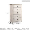 image:imageSignature Design by Ashley Willowton White Bedroom Dresser Sliding Door5 Drawer Dresser