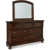 image:imageSignature Design by Ashley 6Drawer Black Dresser with Mirror for BedroomDark Brown