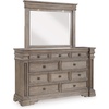 image:imageSignature Design by Ashley 6Drawer Black Dresser with Mirror for BedroomLight Grayish Brown