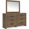 image:imageSignature Design by Ashley 6Drawer Dresser with Mirror Black and GrayWarm Brown