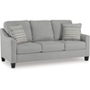 image:imageSignature Design by Ashley Adlai Modern Sofa Sleeper with Removable Seat Cushions and BiFold Memory Foam Mattress Queen Light GraySofa