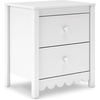 image:imageSignature Design by Ashley Bedside Table Nightstand Scalloped 2 DrawersWhite