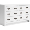 image:imageSignature Design by Ashley Binterglen 6Drawer White Dresser Casual Contemporary Style Hardwood Solids and Okoume Veneer Bedroom Storage 57 W