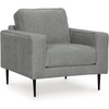 image:imageSignature Design by Ashley Hazela Accent Chair Modern SlimProfile Upholstered with Black Metal Legs Cozy Seating for Living Room Bedroom or Small Spaces