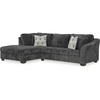 image:imageSignature Design by Ashley LShape Sleeper Sectional with Chaise GrayDark Gray