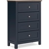 image:imageSignature Design by Ashley Landocken 4 Drawer Tall Blue Dresser for Bedroom4 Drawer Chest