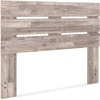 image:imageSignature Design by Ashley Neilsville Queen Panel Headboard Casual Open Slat Style Engineered Wood Ideal for Beach Chic Master Bedrooms WhitewashLight Brown